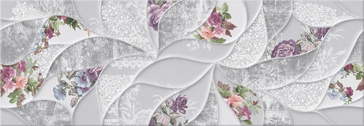 Настенная плитка Eletto Ceramica Malwiya Grey Floris 24,2х70