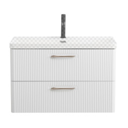 Тумба под раковину BelBagno Due 80 DUE-800-2C-SO-BL-P bianco lucido