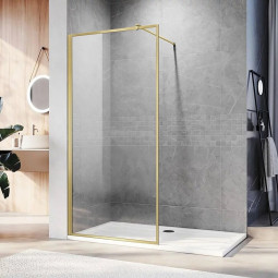 Душевая перегородка Veconi Korato 200х120 KR81G-120-01-C8 брашированное золото