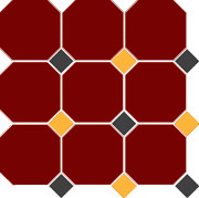 Керамогранит TopCer Octagon Brick Red Octagon 20/Black 14 + Ochre Yellow 21 Dots 30x30
