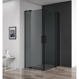 Душевой уголок Cezares Slider A-2-80/90-Grigio-Nero тонированное стекло, профиль черный