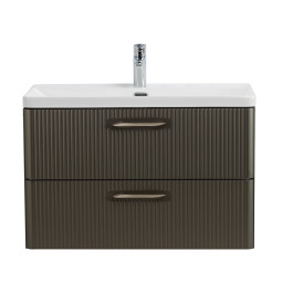 Тумба с раковиной BelBagno Due 80 DUE-800-2C-SO-GM-P оружейная сталь