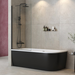 Шторка для ванны Cezares Liberta 155х90 LIBERTA-V-1-TB-90/155-C-NERO черный