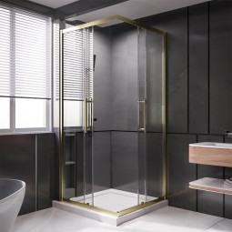 Душевая дверь Veconi Premium Trento 200х80 PTC20-G-80-01-C4 брашированное золото
