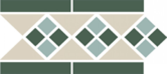 Бордюр TopCer Octagon Border Lisbon with 1 strip (Tr.16, Dots 13+18, Strips 18) 28х15