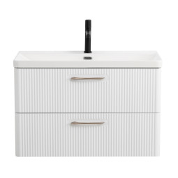 Тумба с раковиной BelBagno Due 80 DUE-800-2C-SO-BL-P bianco lucido