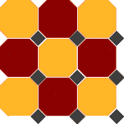 Керамогранит TopCer Octagon New Brick Red 20 Ochre Yellow 21 black 14 Dots 30x30