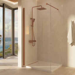 Душевая перегородка Vincea Walk-In 200х60 VSW-1H600CLBC брашированная медь