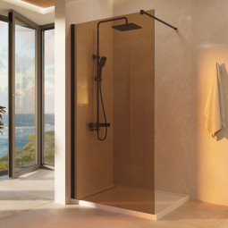 Душевая перегородка Vincea Walk-In 200х90 VSW-1H900GSB черный матовый