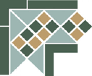 Угол TopCer Octagon Corner Lisbon with 1 strip (Tr.13, Dots 18+03, Strips 18) 21,5х21,5