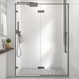 Душевая дверь Veconi Premium Alassio GR 200х140 AL-140-00-GR-C4 брашированный графит