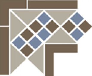 Угол TopCer Octagon Corner Lisbon with 1 strip (Tr.01, Dots 29+11, Strips 29) 21,5х21,5