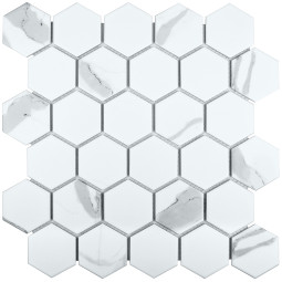 Мозаика Staro Geometry Hexagon Small Carrara Matt PMMT83017 28,2x27,1