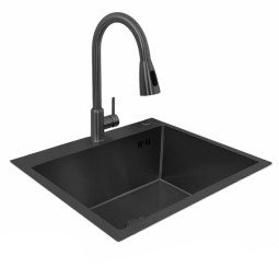 Кухонная мойка Cerutti Gloria 60B Nano Black 60х50 11258 графит