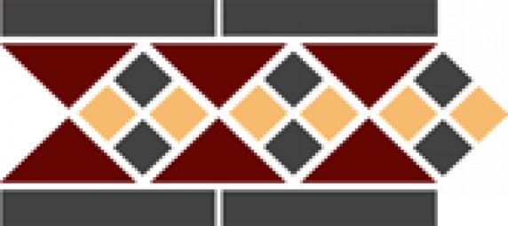 Бордюр TopCer Octagon Border Lisbon with 1 strip (Tr.20, Dots 14+21, Strips 14) 28х15