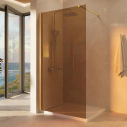 Душевая перегородка Vincea Walk-In 200х90 VSW-1H900GSG брашированное золото