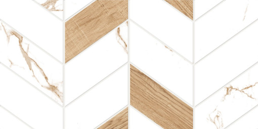 Декор Global Tile Marmaris Белый Геометрия 25x50