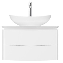 Тумба с раковиной Velvex Luna 80х52 tp.LUN.80.2Y белый глянец