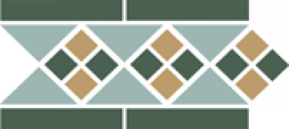 Бордюр TopCer Octagon Border Lisbon with 1 strip (Tr.13, Dots 18+03, Strips 18) 28х15