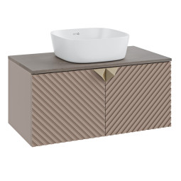 Тумба с раковиной Runo Андорра 85 кашемир/дуб